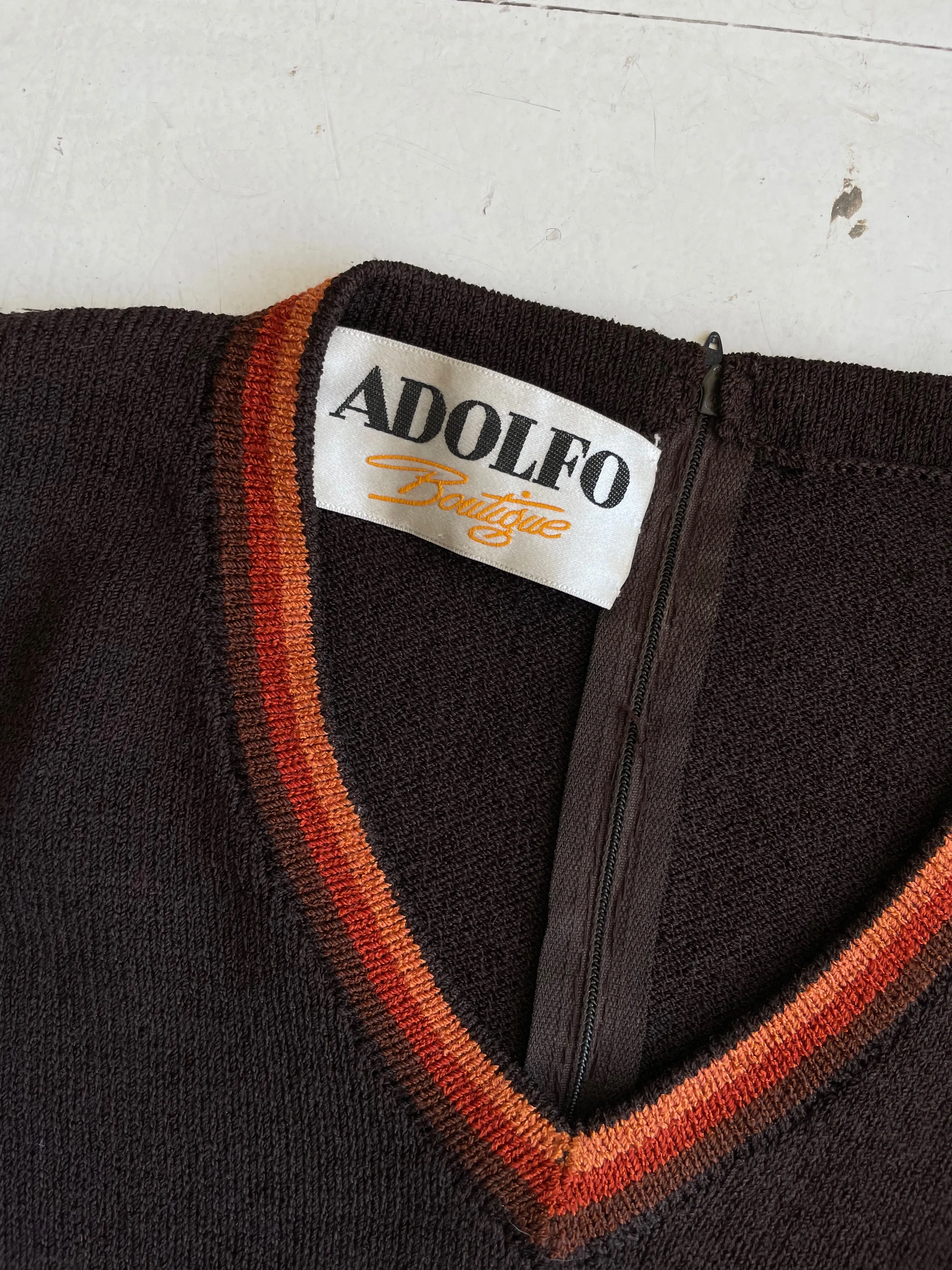 Adolfo 1970s Knit Dress