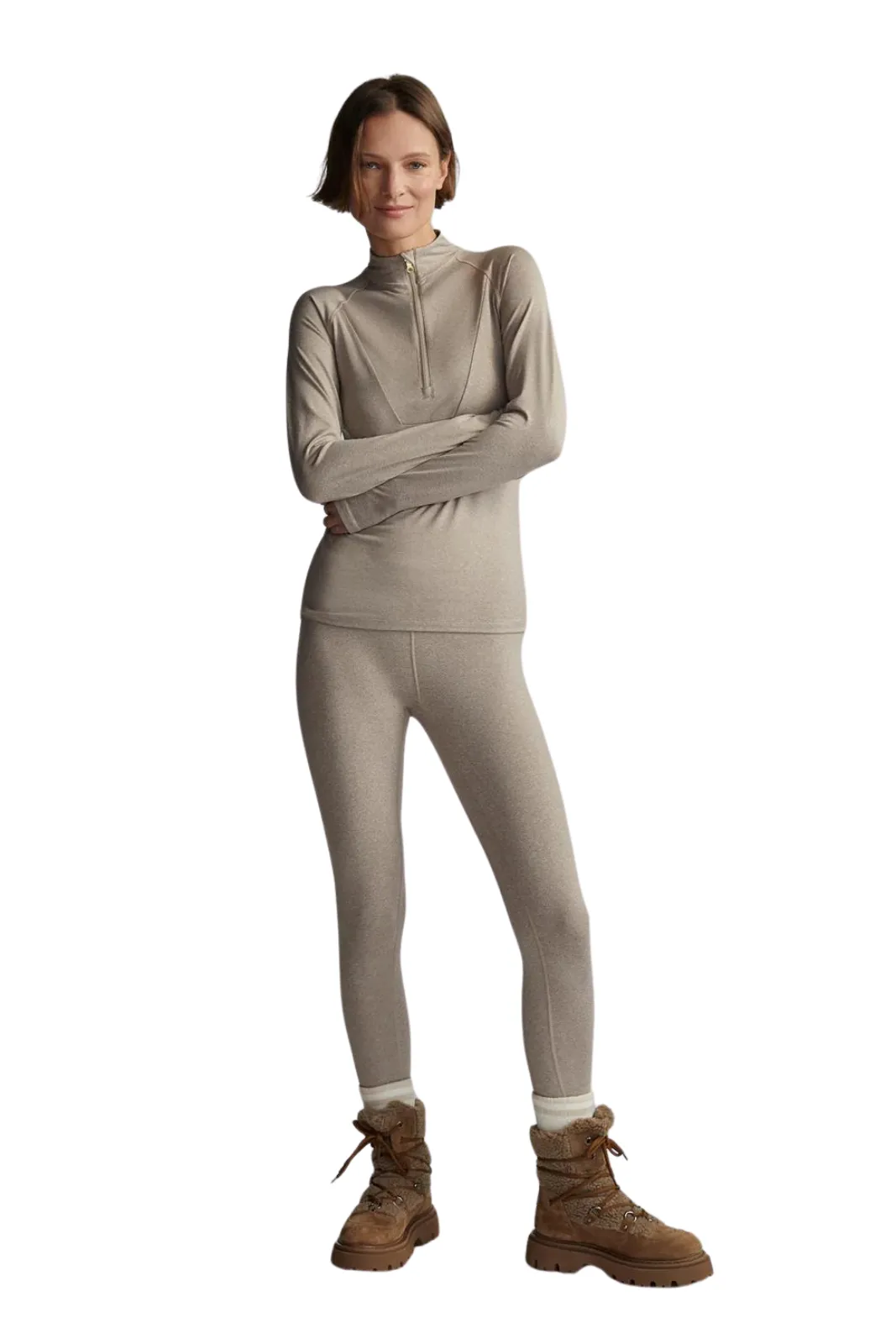 Always Warm Base Layer Legging, Taupe Marl