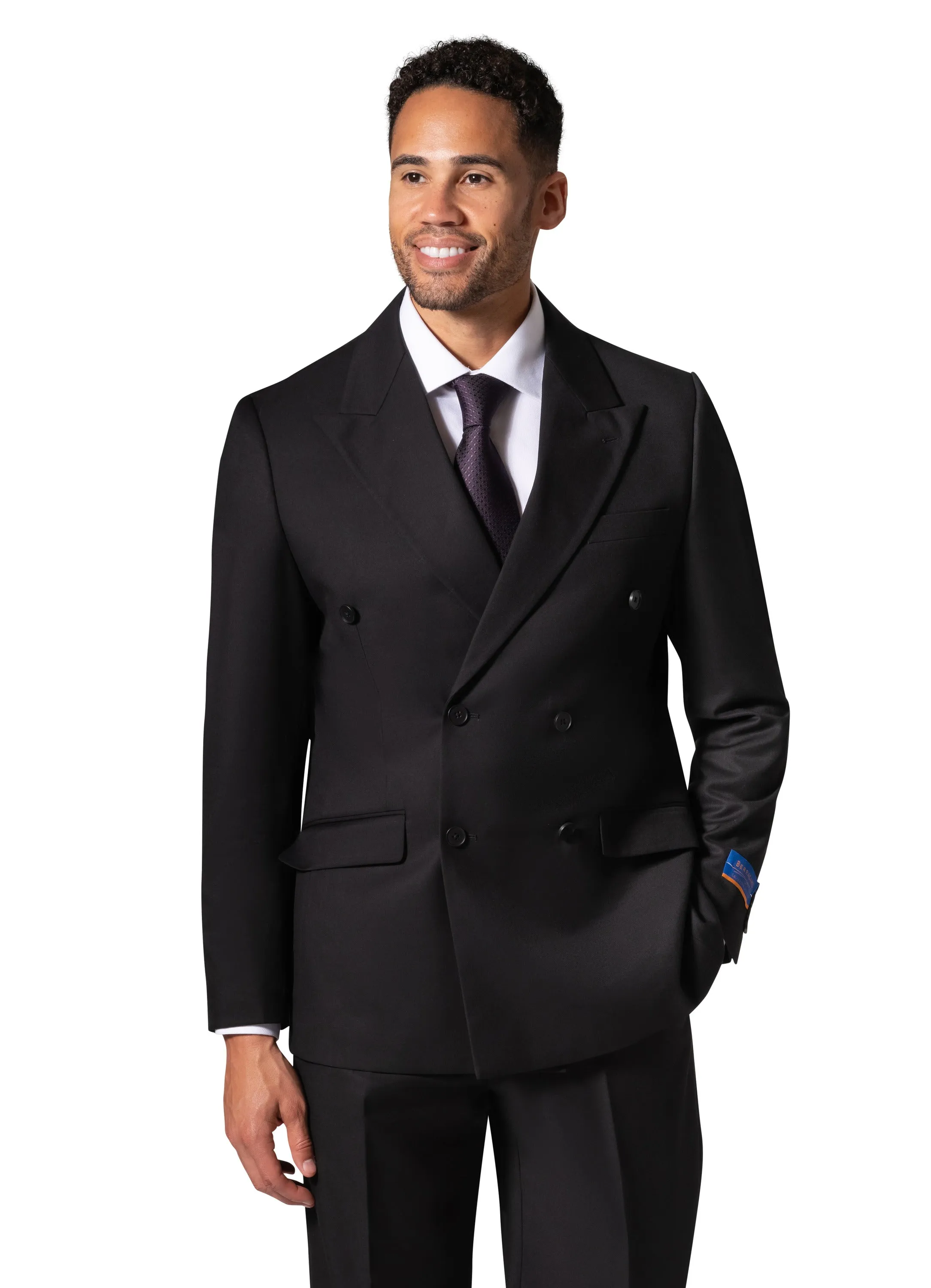 Berragamo A6732 D/B Modern Fit Suit - Black