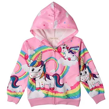 Cute Rainbow Unicorn Hooded Jacket