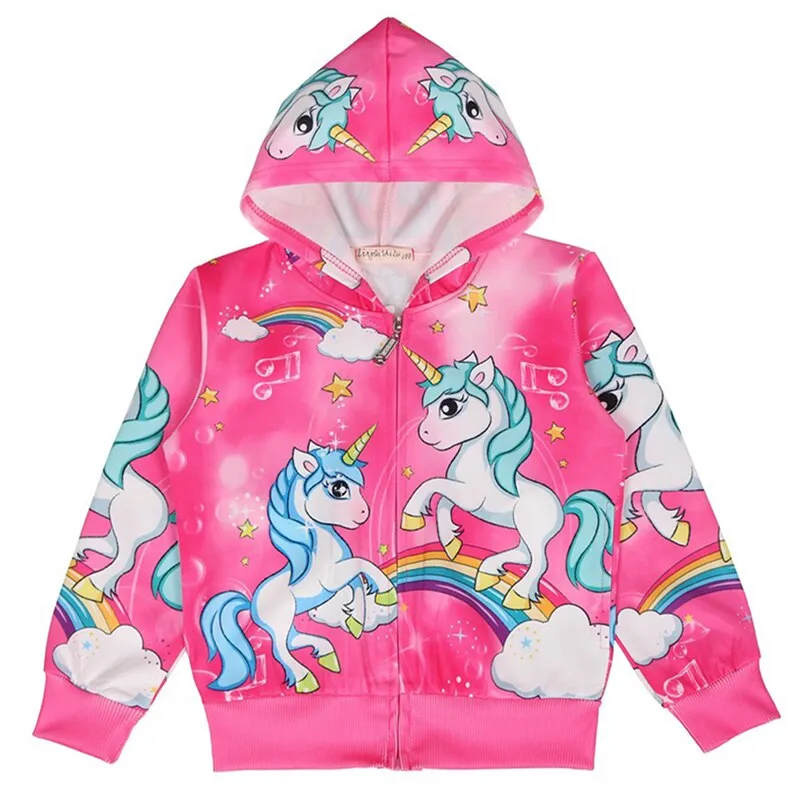 Cute Rainbow Unicorn Hooded Jacket