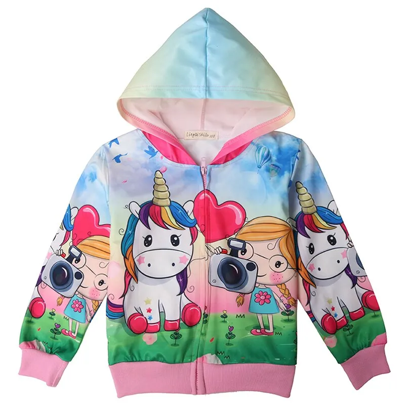 Cute Rainbow Unicorn Hooded Jacket