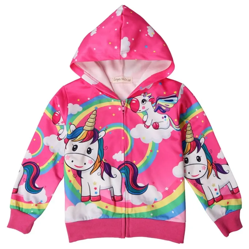 Cute Rainbow Unicorn Hooded Jacket