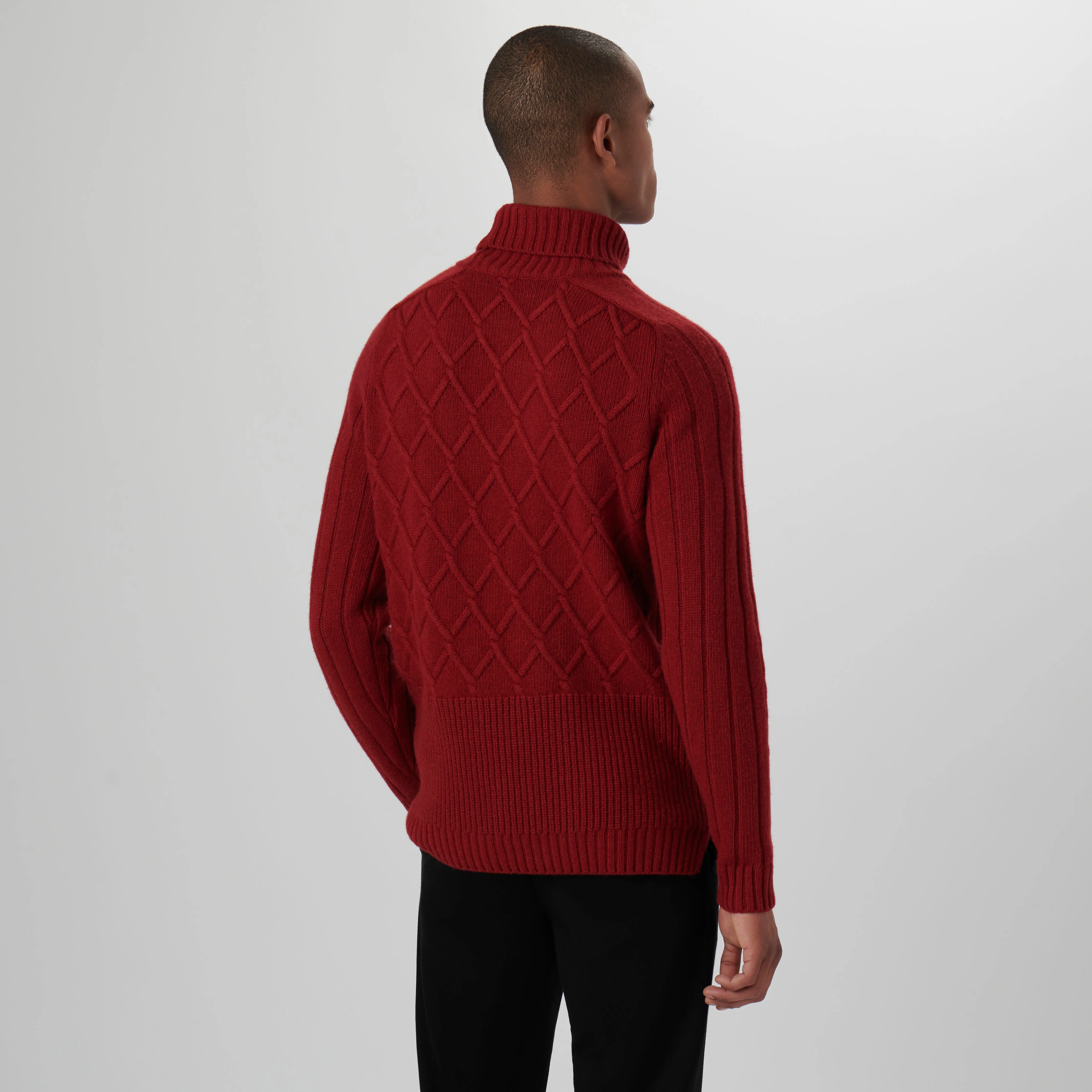 Diamond Stitch Turtleneck Sweater