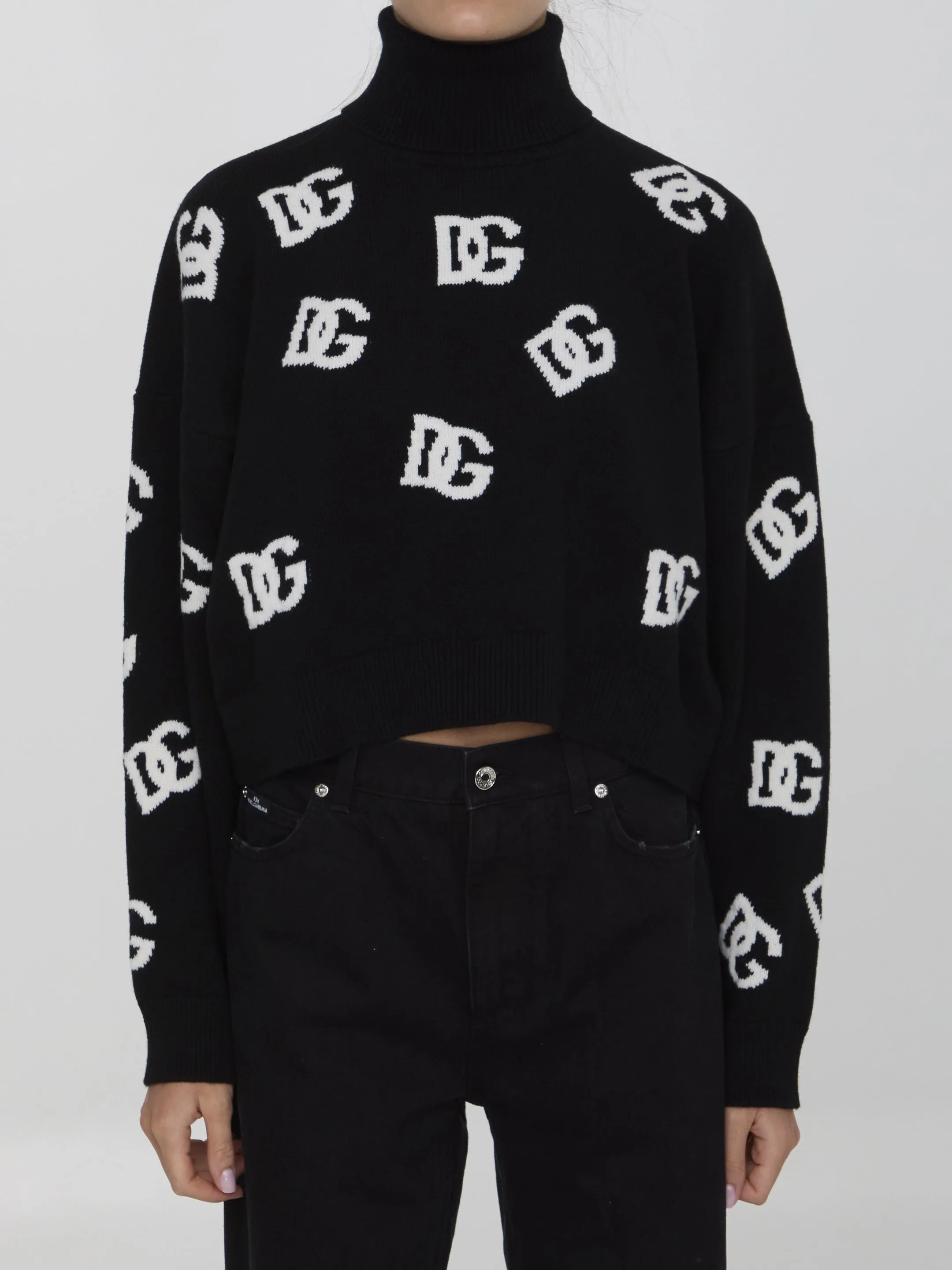 Dolce & Gabbana Turtleneck Sweater With DG Logo