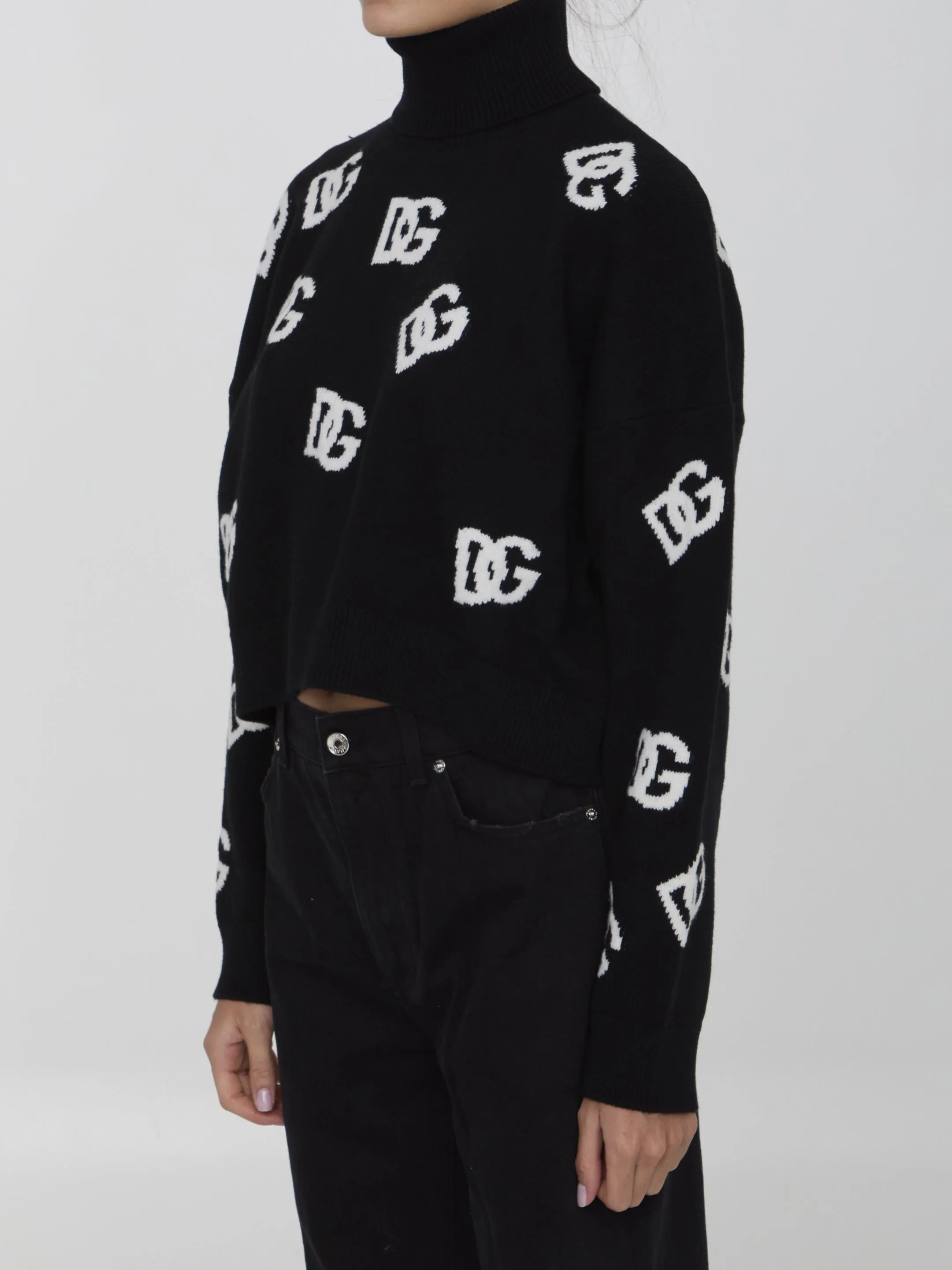 Dolce & Gabbana Turtleneck Sweater With DG Logo