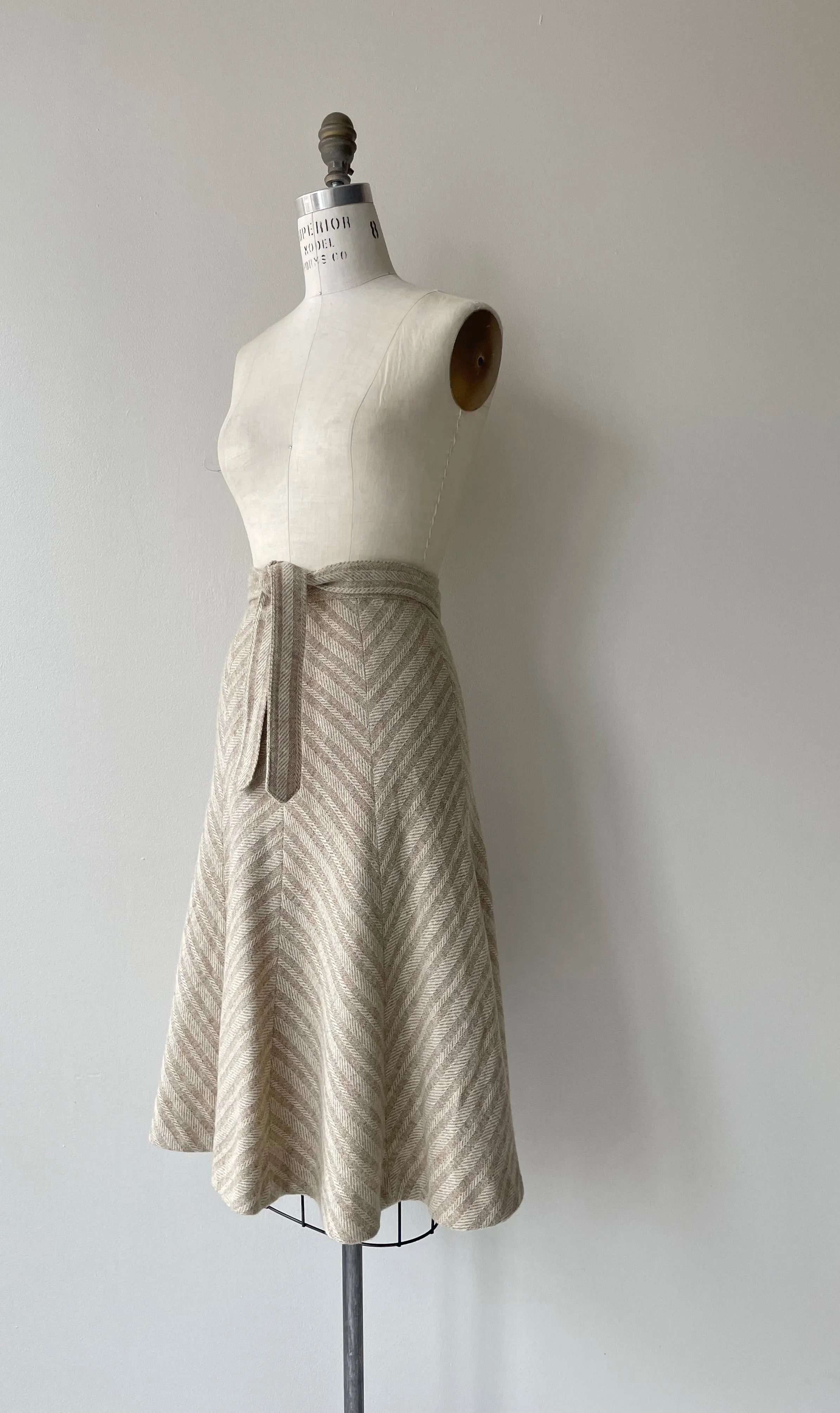 Double Cream Wool Skirt | 1970s