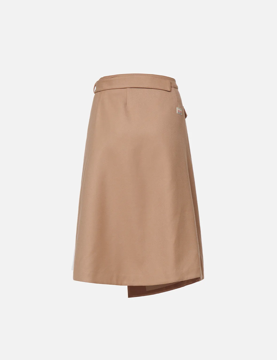 Fabric Blocking Pleated Wrap Midi Skirt