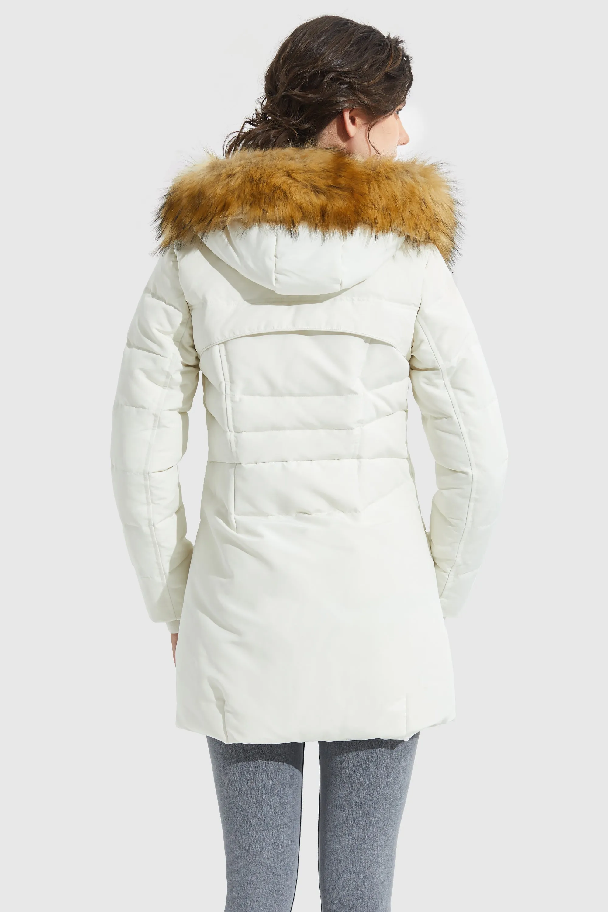 Faux Fur Qulited Puffer Down Jacket