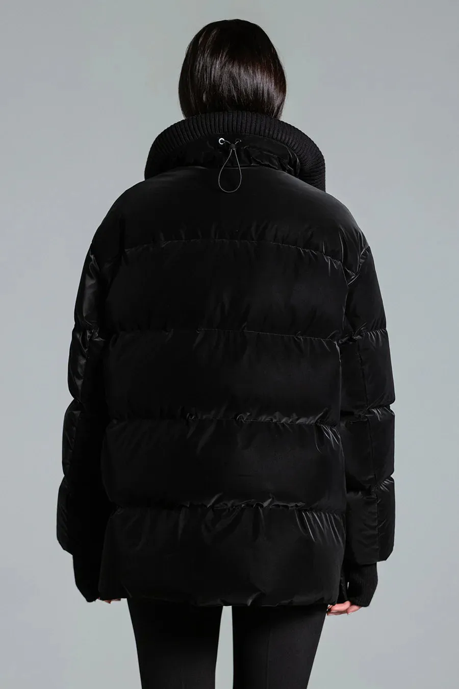 Glossy Down Jacket - Black