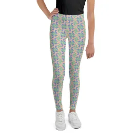 Green Patterned Youth Leggings