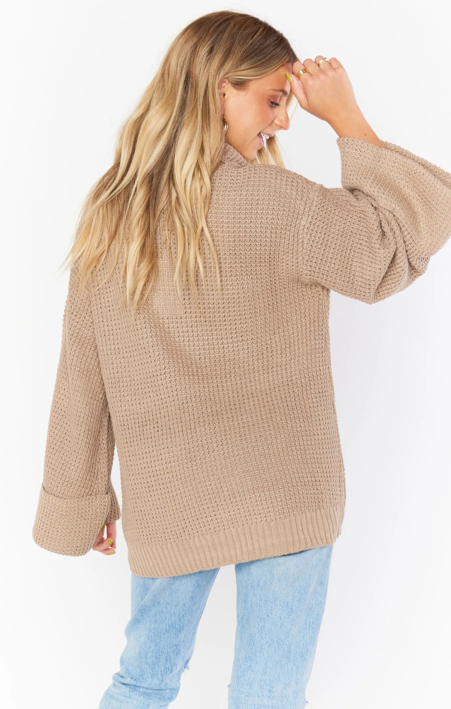 Hicks Sweater ~ Taupe Waffle Knit