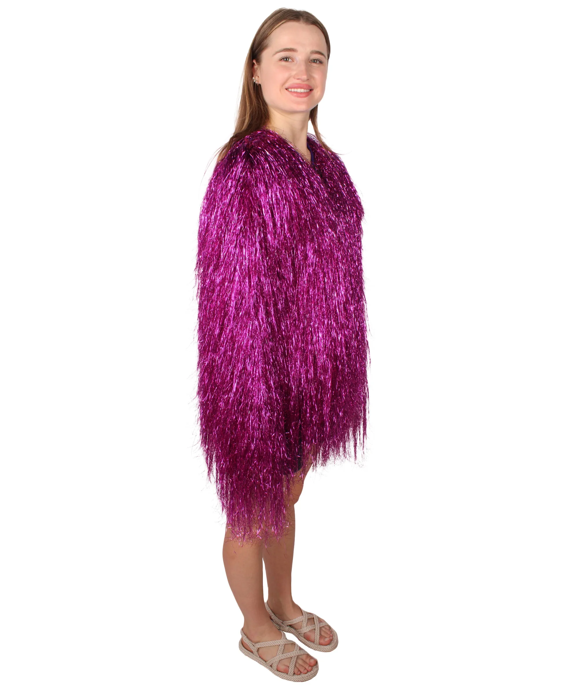 HPO Unisex Festival Carnival Thin Tinsel Jacket with Loose Fit | Extra Dense Tinsel | Multiple Size and Color Options