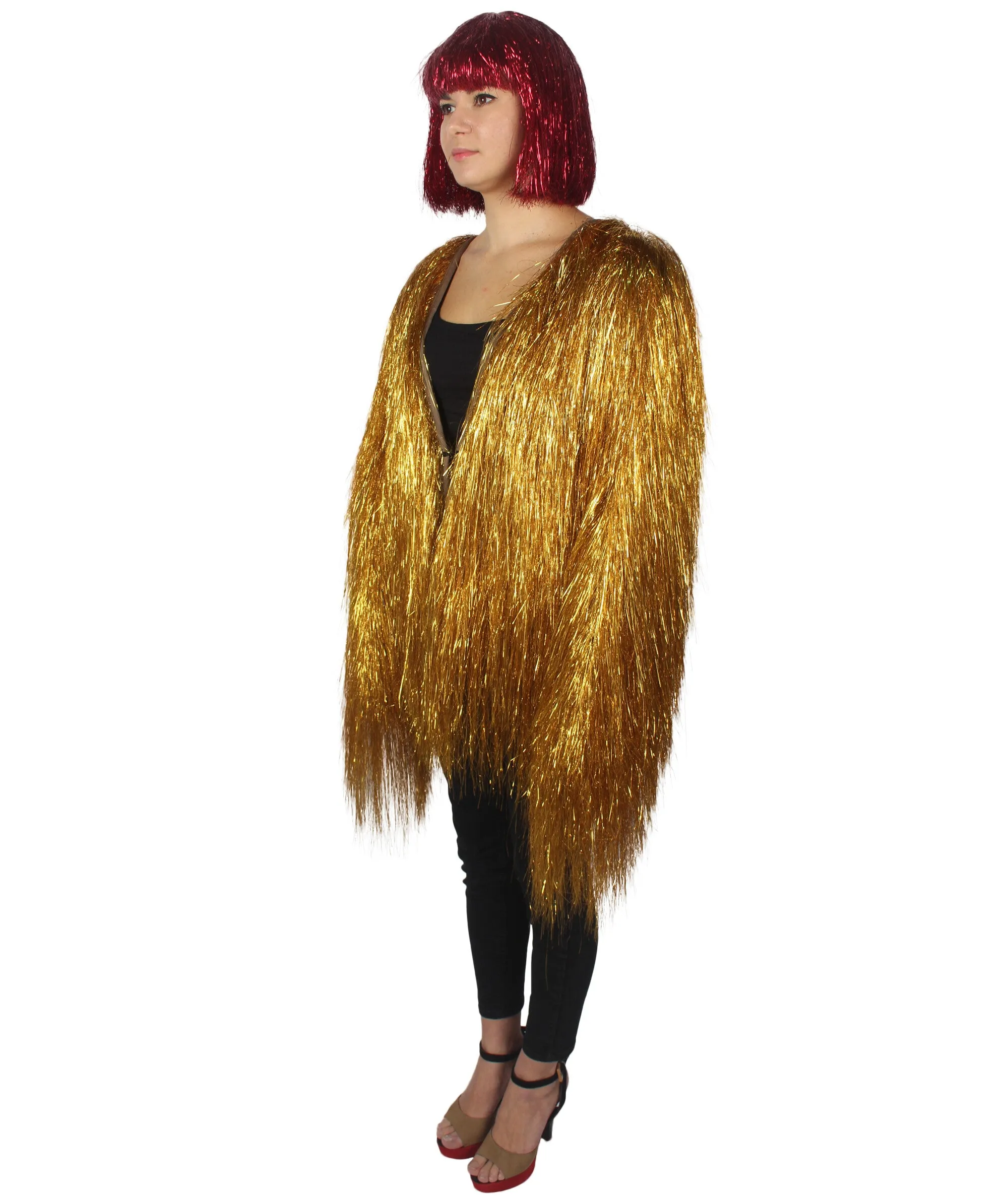 HPO Unisex Festival Carnival Thin Tinsel Jacket with Loose Fit | Extra Dense Tinsel | Multiple Size and Color Options