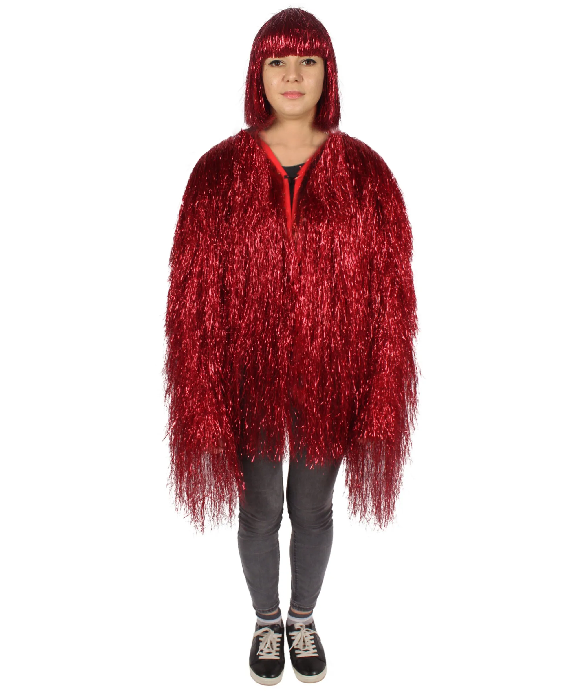 HPO Unisex Festival Carnival Thin Tinsel Jacket with Loose Fit | Extra Dense Tinsel | Multiple Size and Color Options