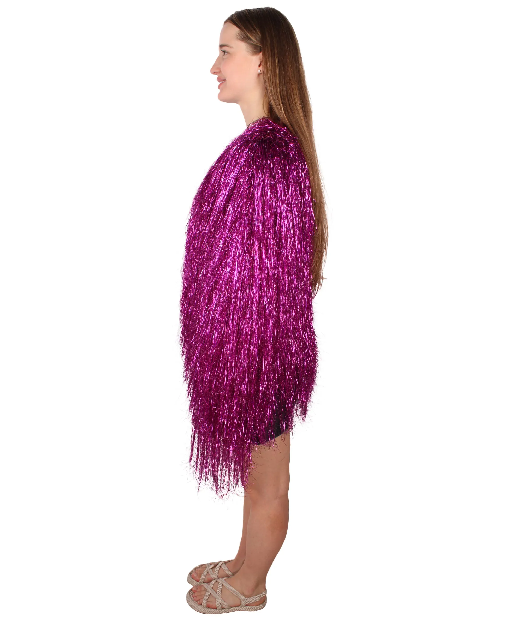 HPO Unisex Festival Carnival Thin Tinsel Jacket with Loose Fit | Extra Dense Tinsel | Multiple Size and Color Options