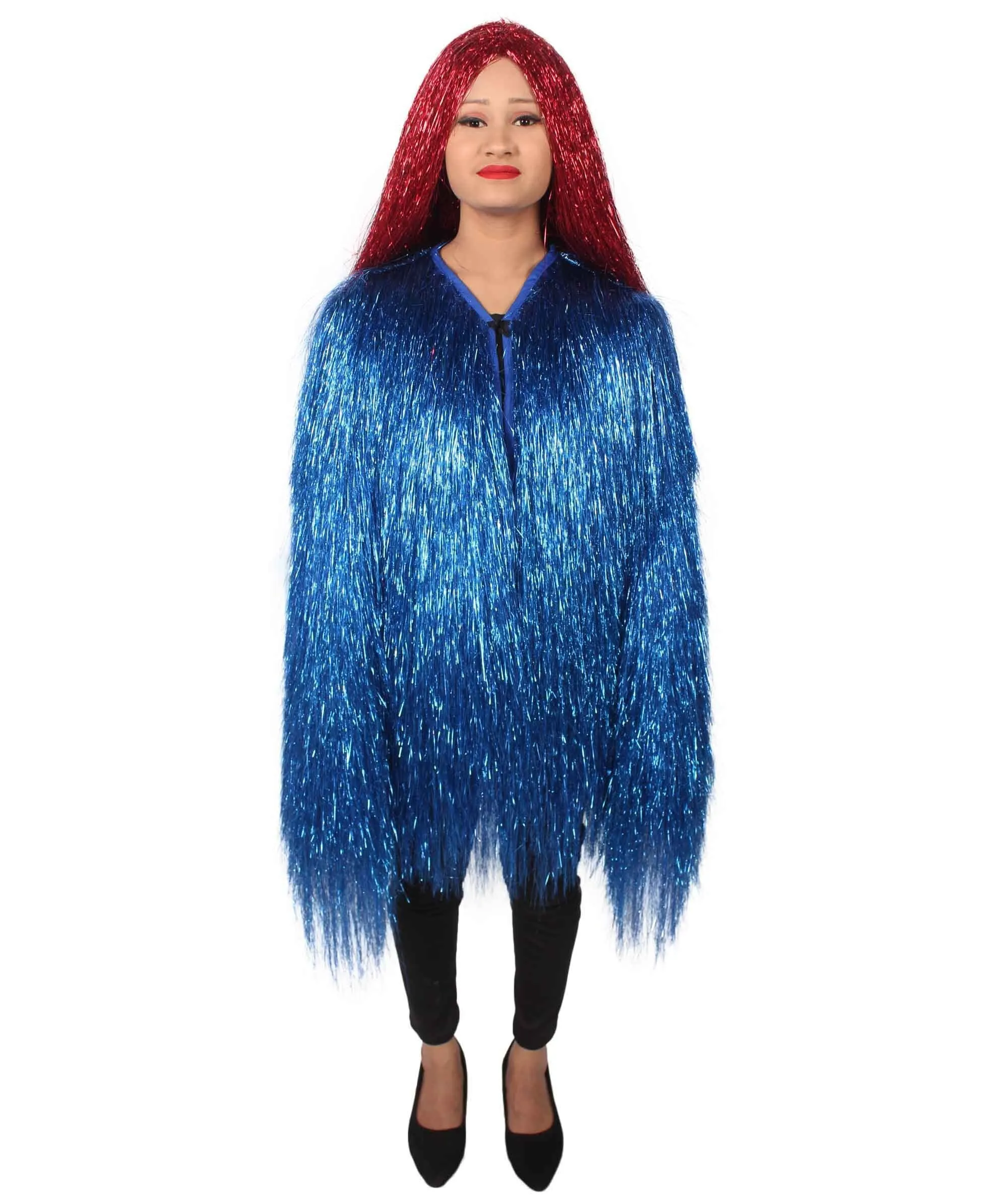 HPO Unisex Festival Carnival Thin Tinsel Jacket with Loose Fit | Extra Dense Tinsel | Multiple Size and Color Options