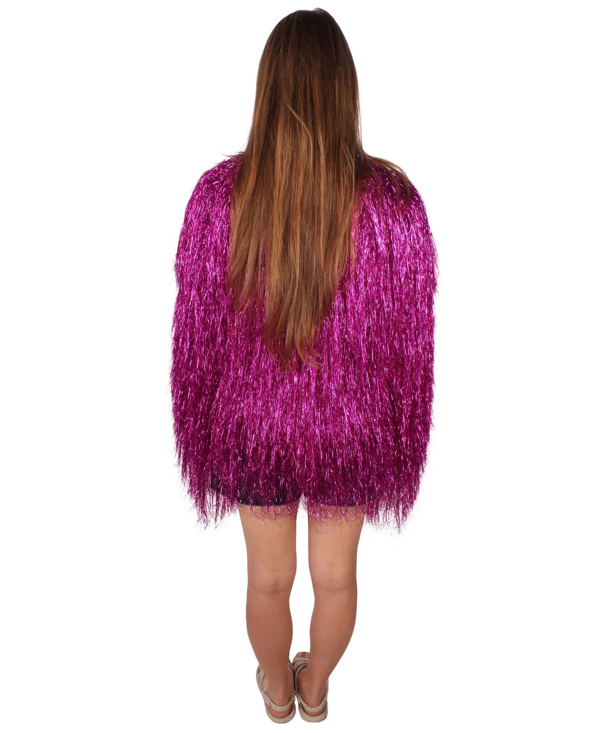 HPO Unisex Festival Carnival Thin Tinsel Jacket with Loose Fit | Extra Dense Tinsel | Multiple Size and Color Options