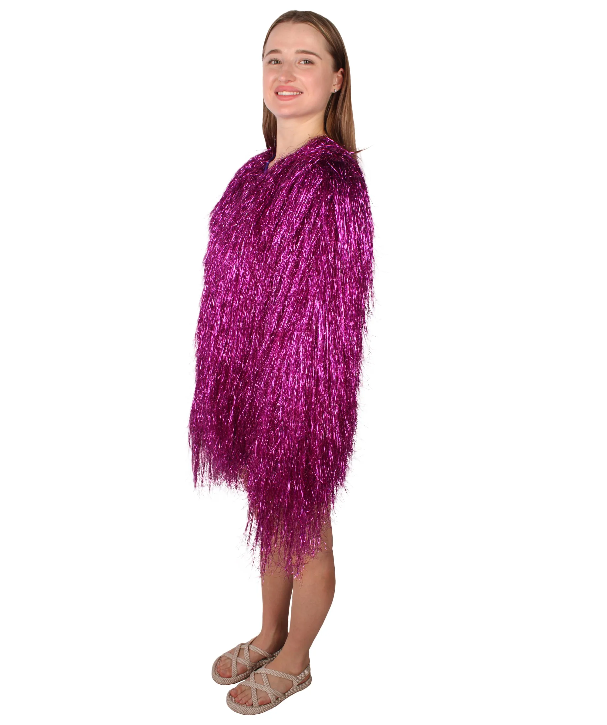 HPO Unisex Festival Carnival Thin Tinsel Jacket with Loose Fit | Extra Dense Tinsel | Multiple Size and Color Options