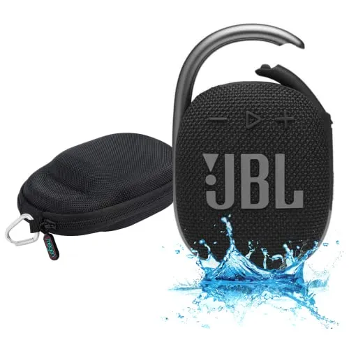 JBL Clip 4 Waterproof Portable Bluetooth Speaker Bundle with Megen Protective Hardshell Case (Blue)