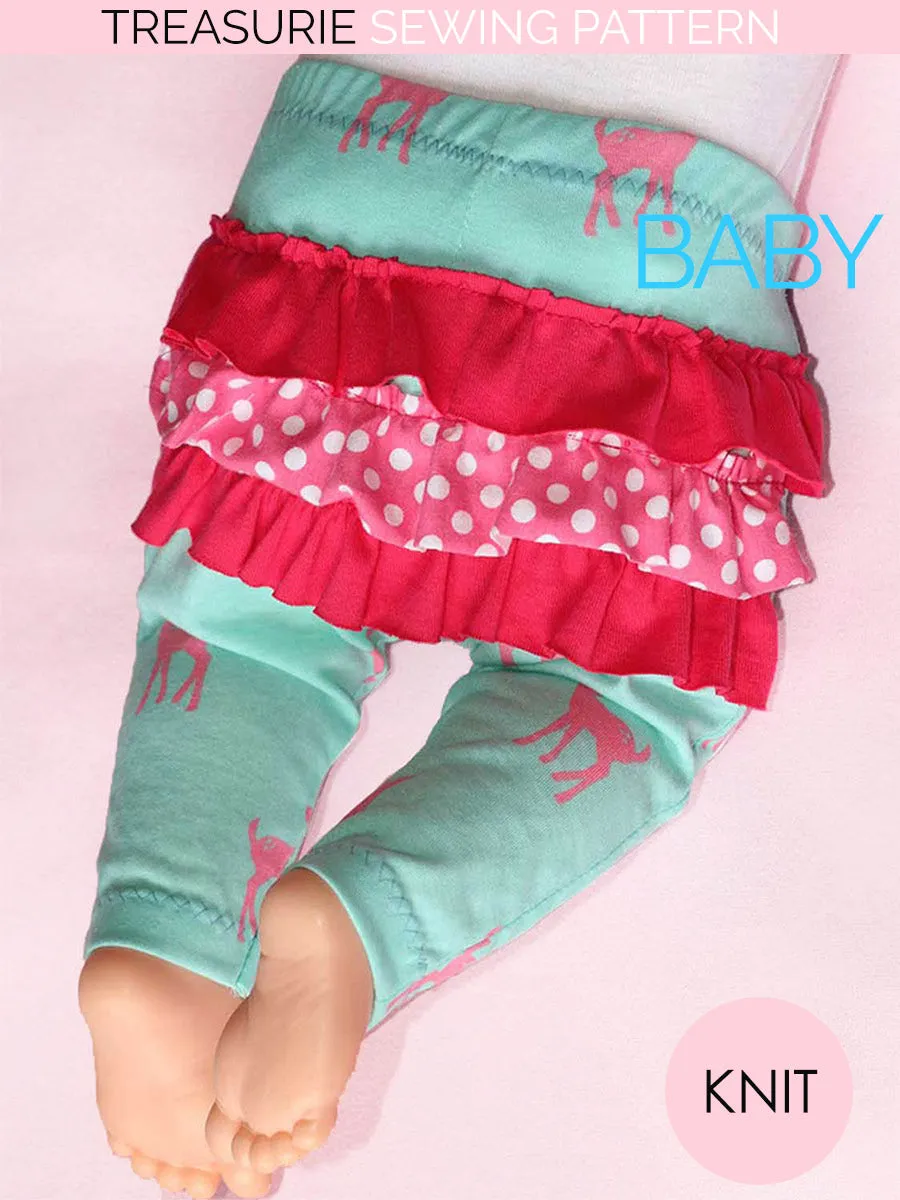 Leggings - BABY Pattern - RUFFLED  (0-24 Months)