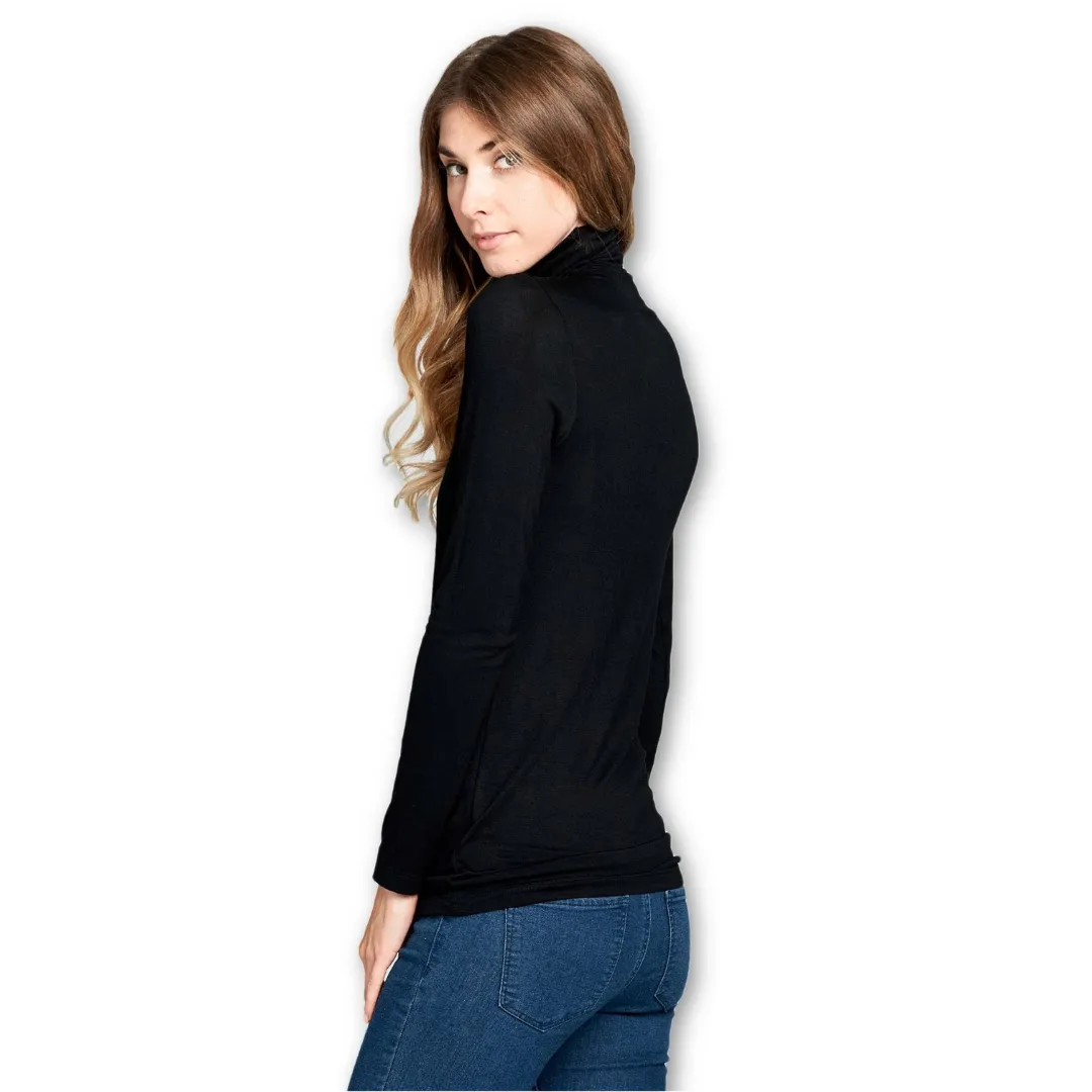 Long Sleeve Turtleneck Sweater - Black