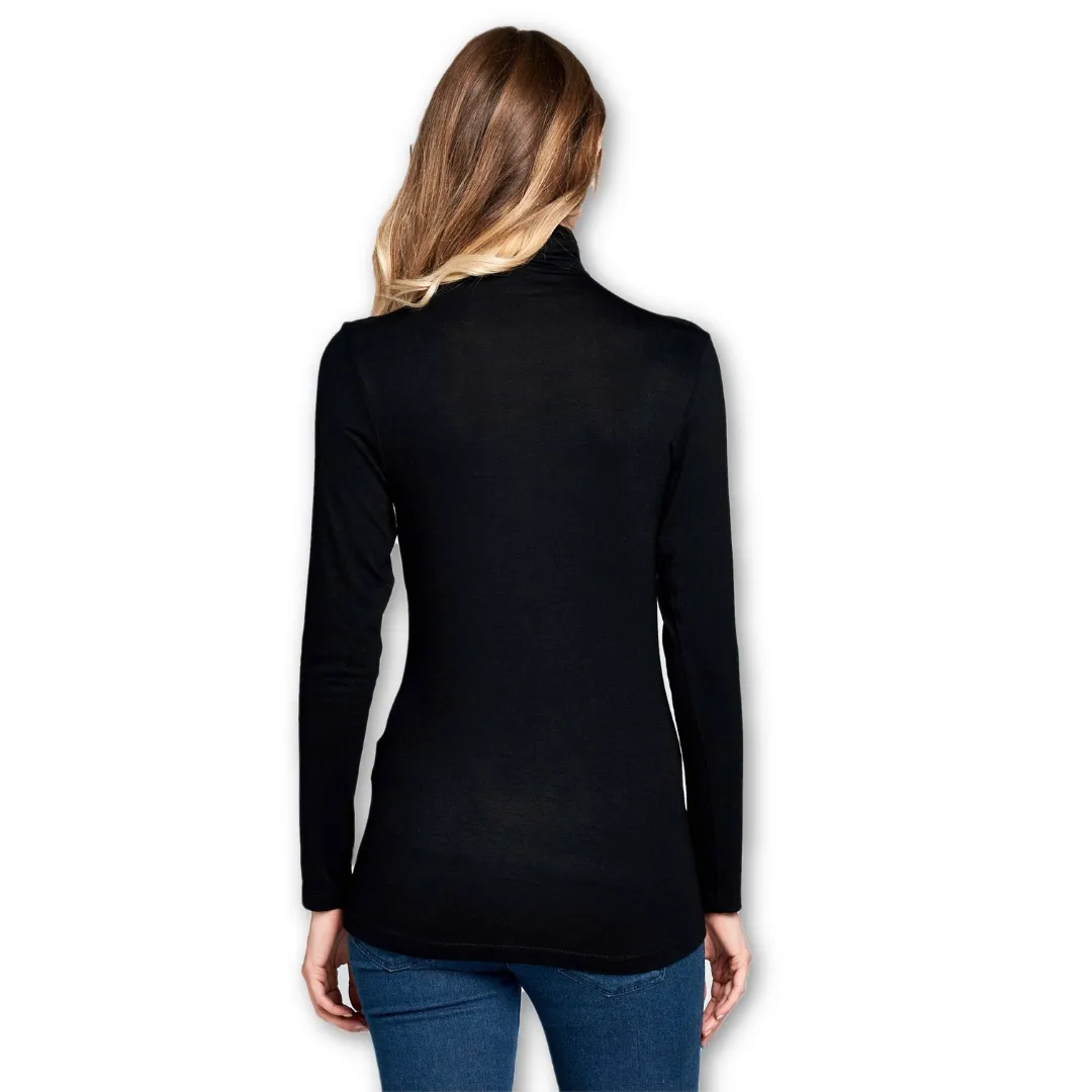 Long Sleeve Turtleneck Sweater - Black