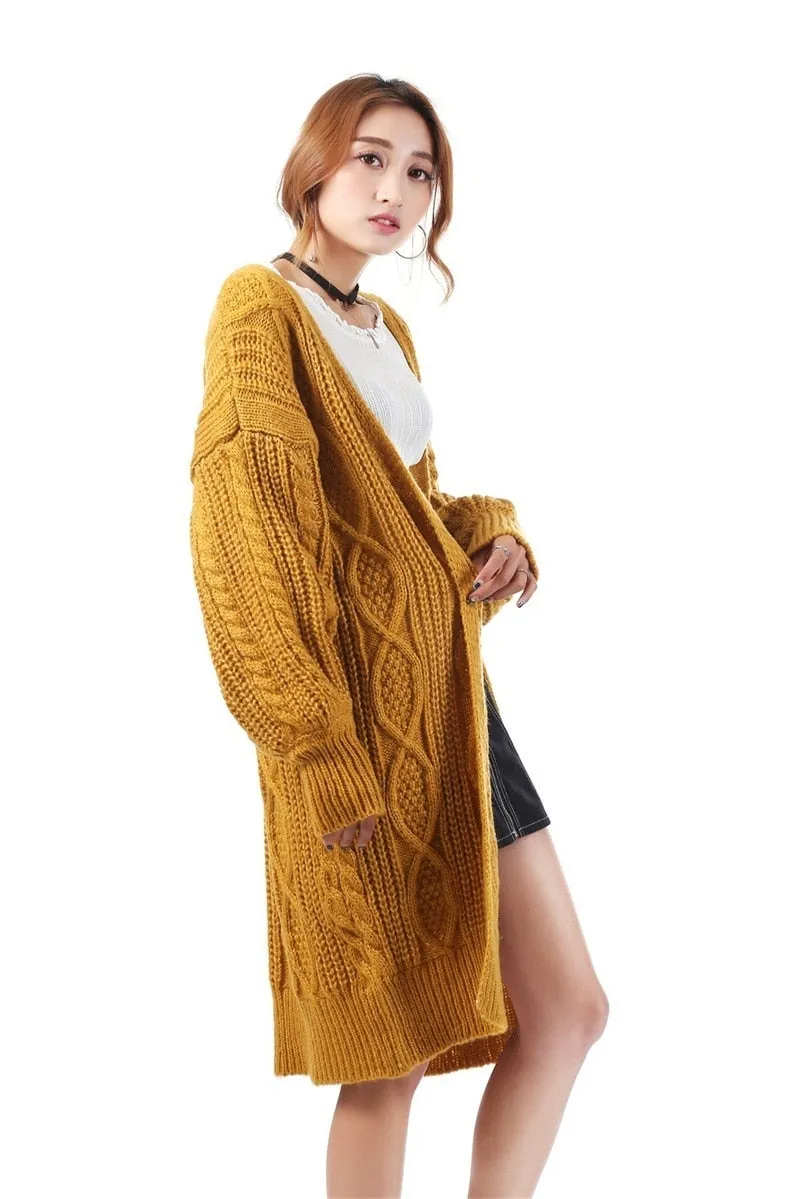 Long Winter Knitted Cardigan