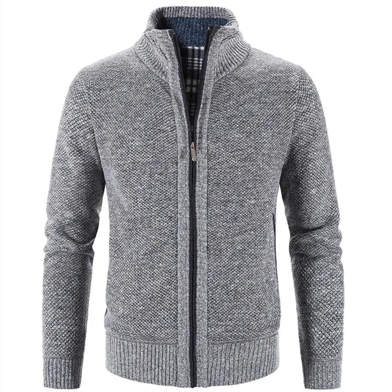 Mens Knitted Slim Fit Causal Solid Single Breasted Cardigan