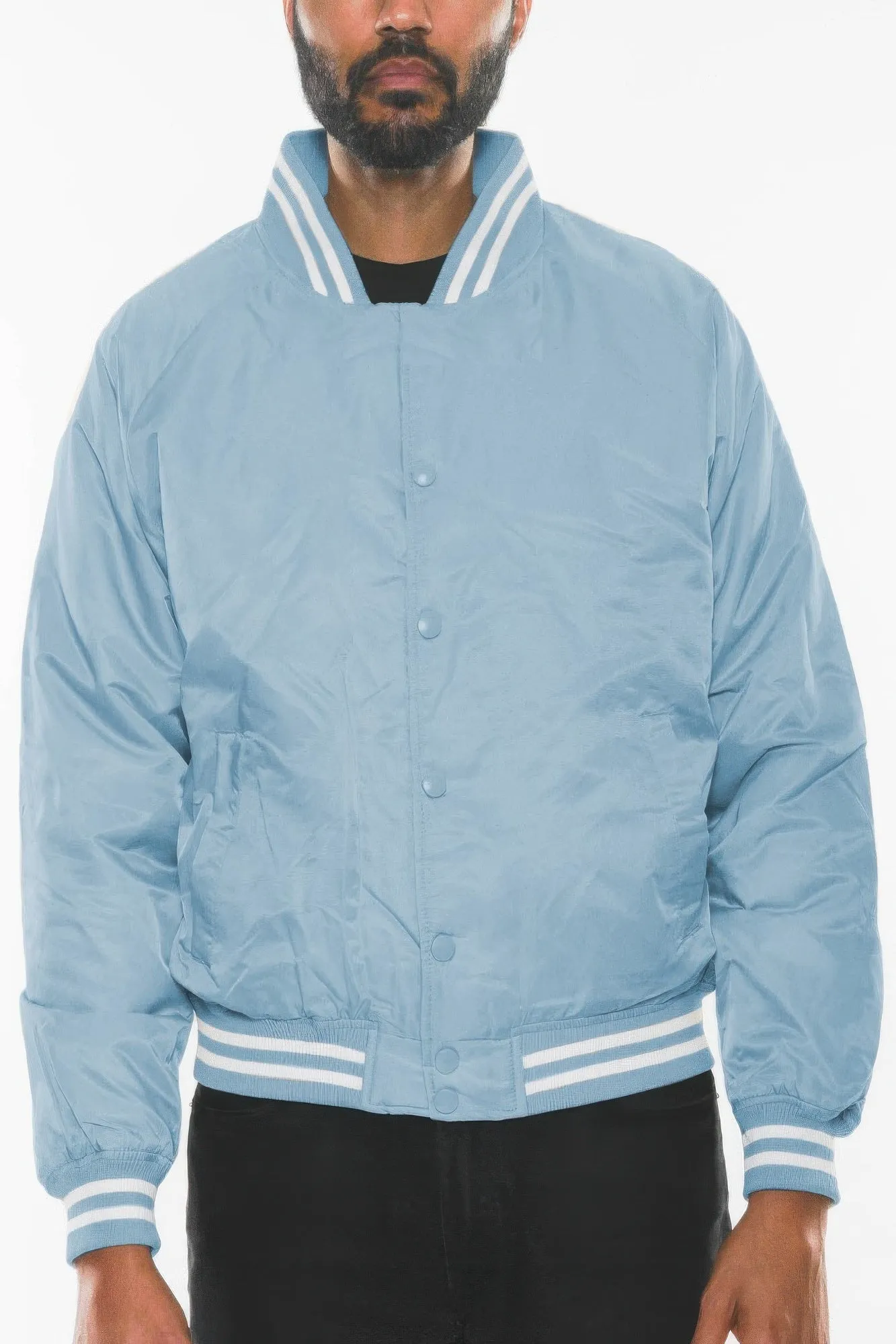 Mens Polyester Windbreaker Winter Bomber Jacket