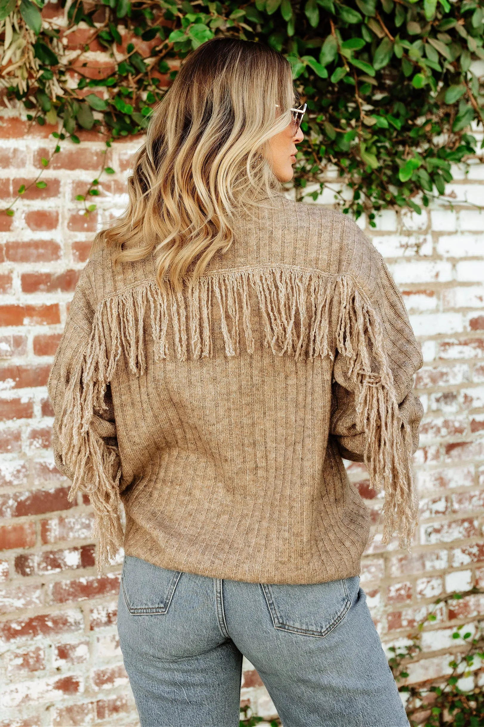 NEW!! Fringe Turtleneck Sweater in Mocha