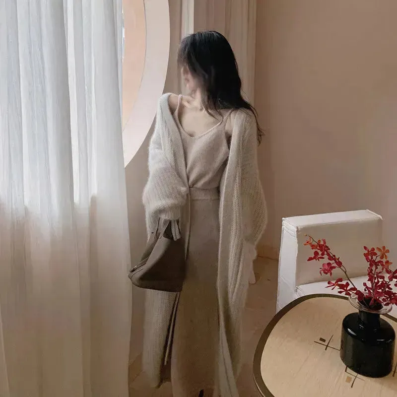 New Style Women Autumn Winter Fleece Long Kimono Sweater Jacket coat