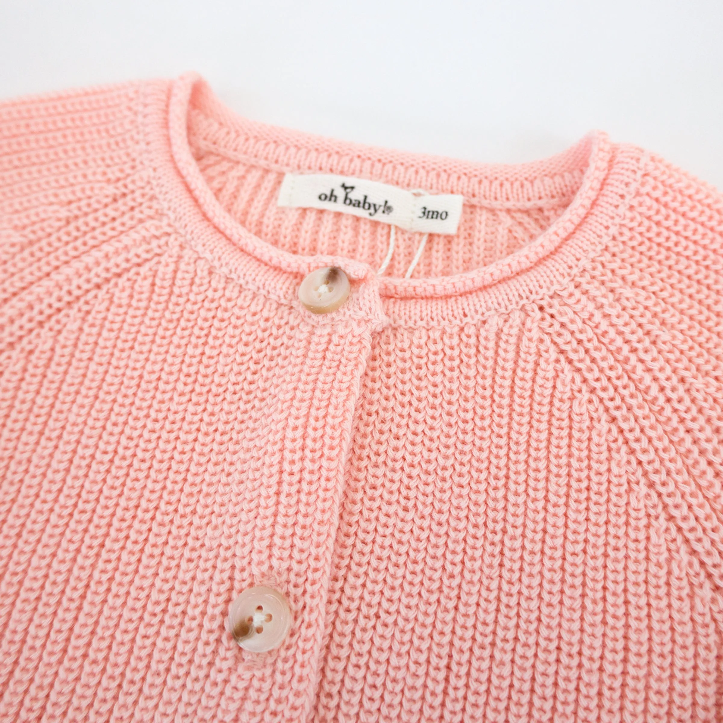 oh baby! Country Club Knitted Cardigan - Pale Pink