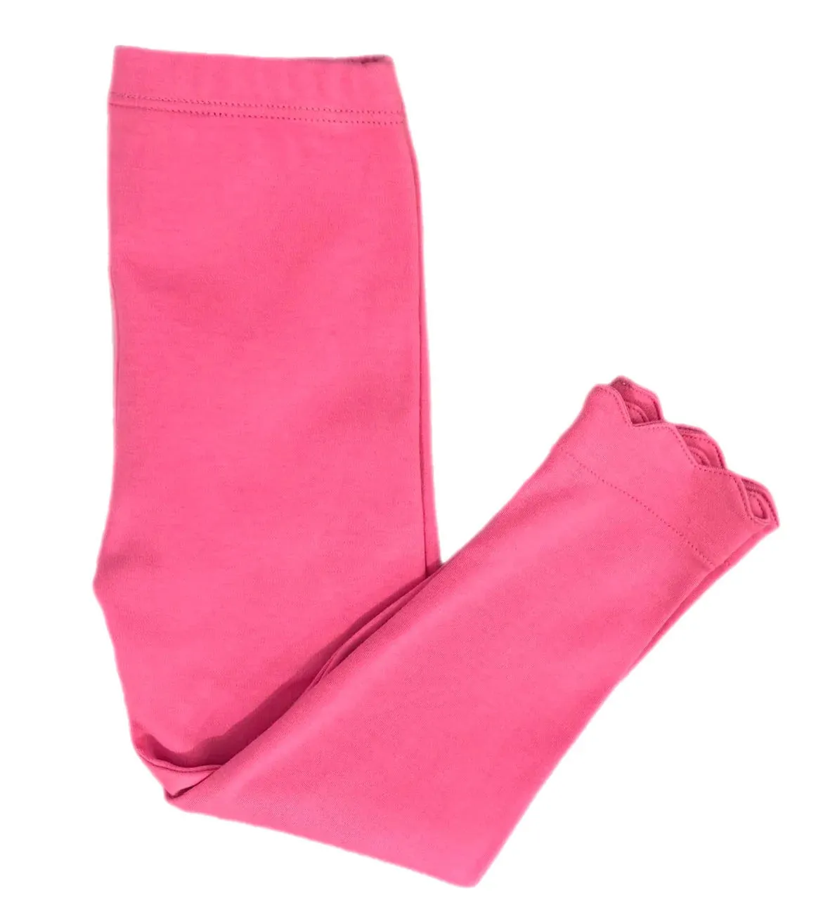 Pima Knit Scalloped Leggings - Bubblegum Pink