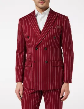 Pinstripe Double Breasted Maroon Jacket