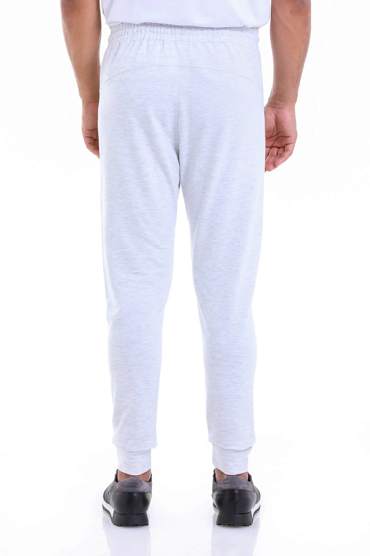 Regular Fit Cotton Blend Gray Melange Sweatpants