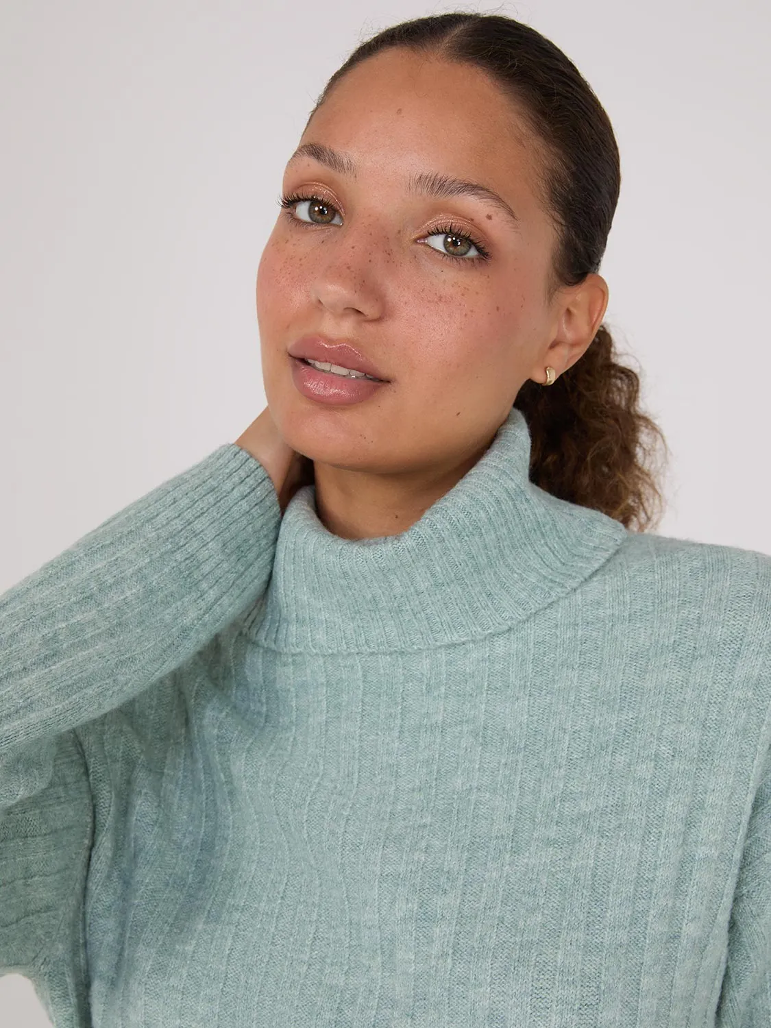 Ribbed Turtleneck Sweater