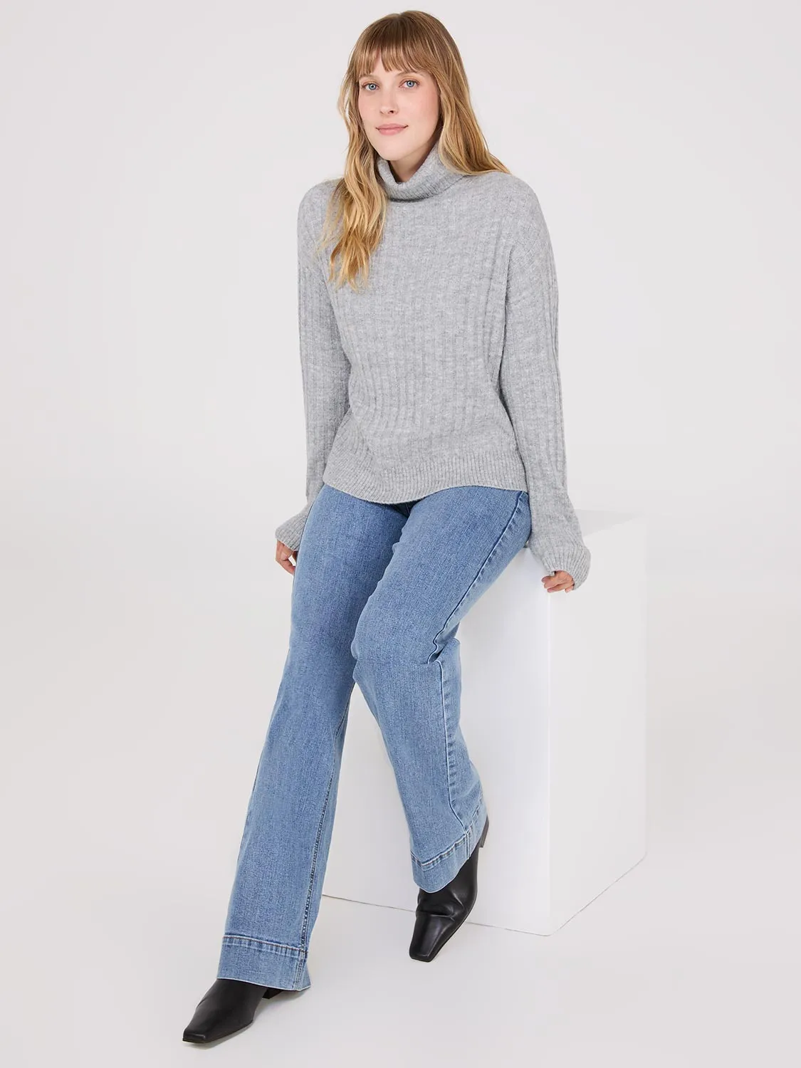 Ribbed Turtleneck Sweater