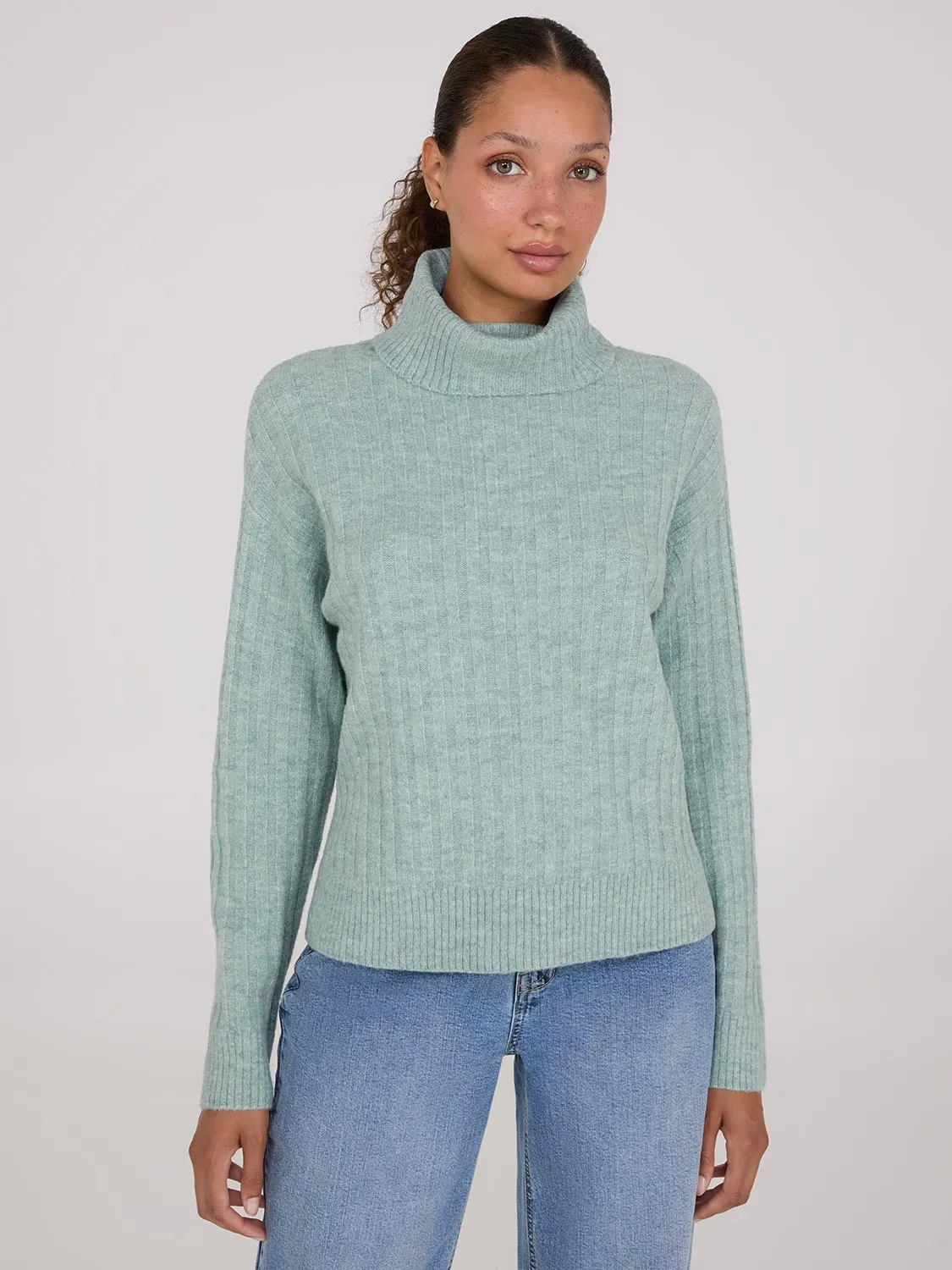 Ribbed Turtleneck Sweater