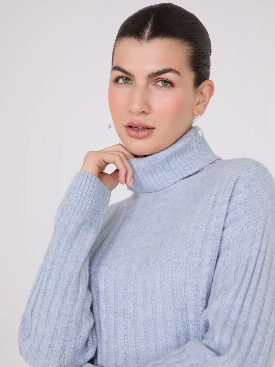 Ribbed Turtleneck Sweater