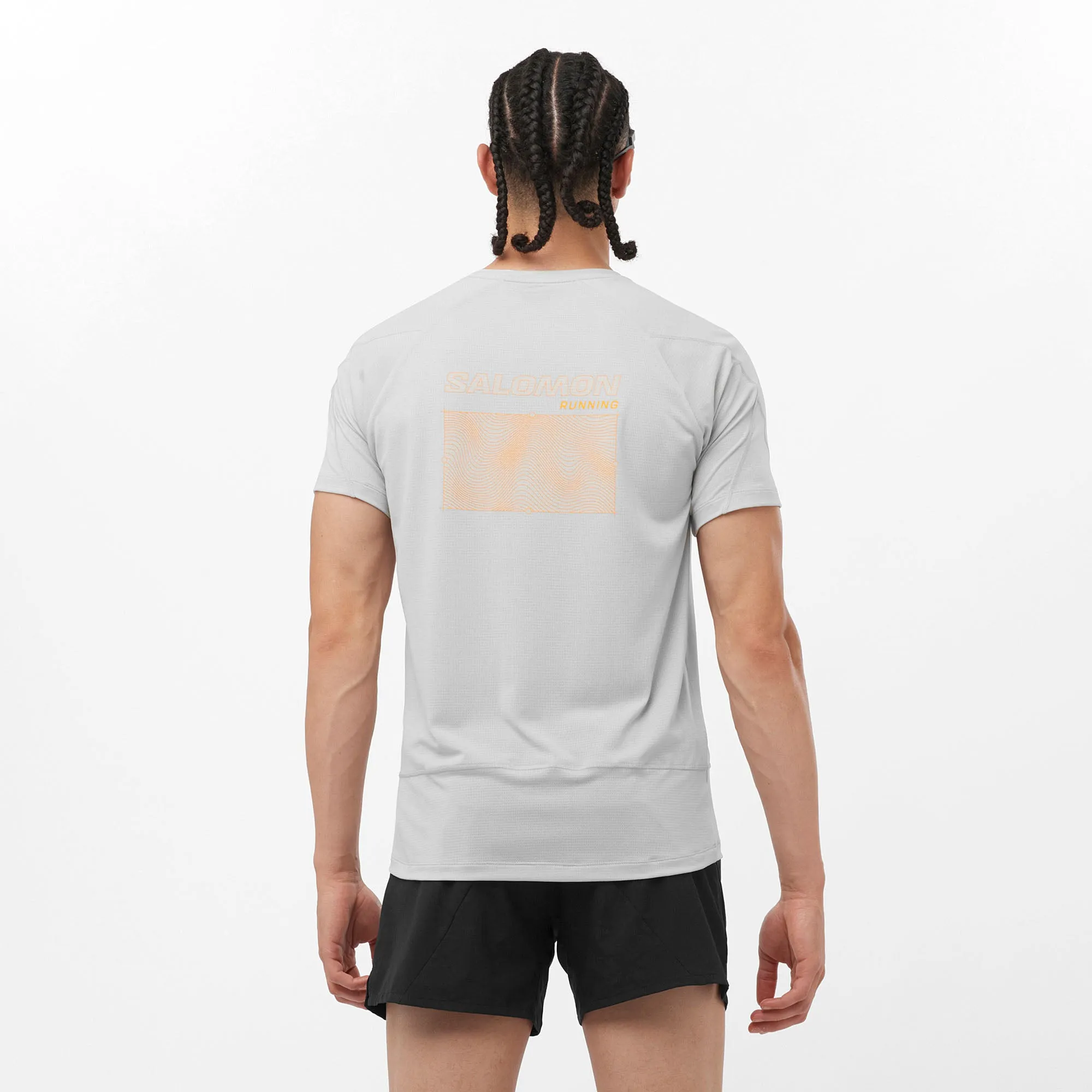 Salomon | Men's Cross Run GFX Tee - Gray Violet