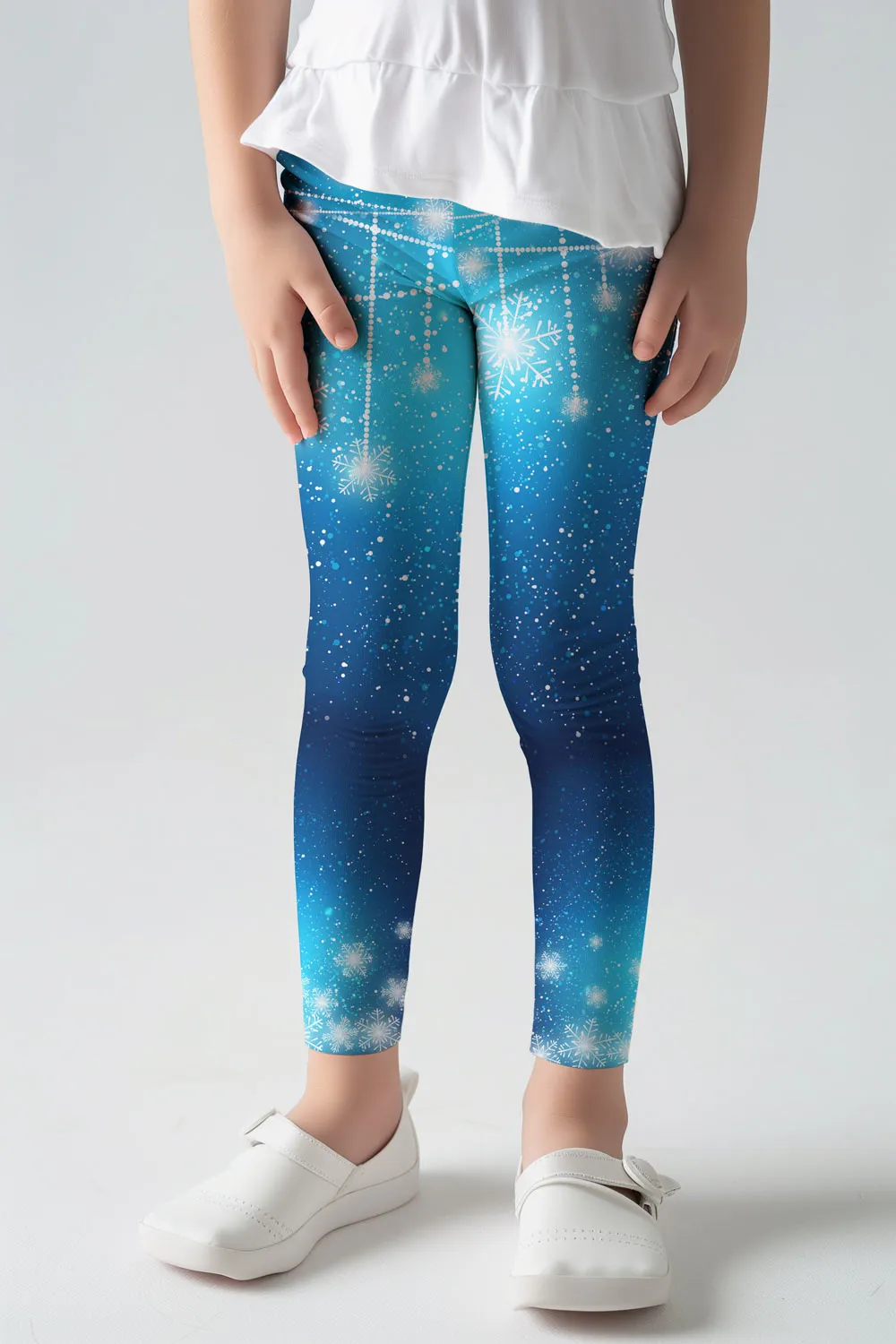 The Snow Queen Lucy Blue Cute Winter Printed Leggings - Kids