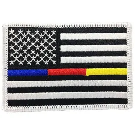 Thin Blue/Red/Gold Line American Flag Patch - Sew On