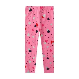 Toddler/Kid Girl Hearts   Polka Dots Pink Leggings