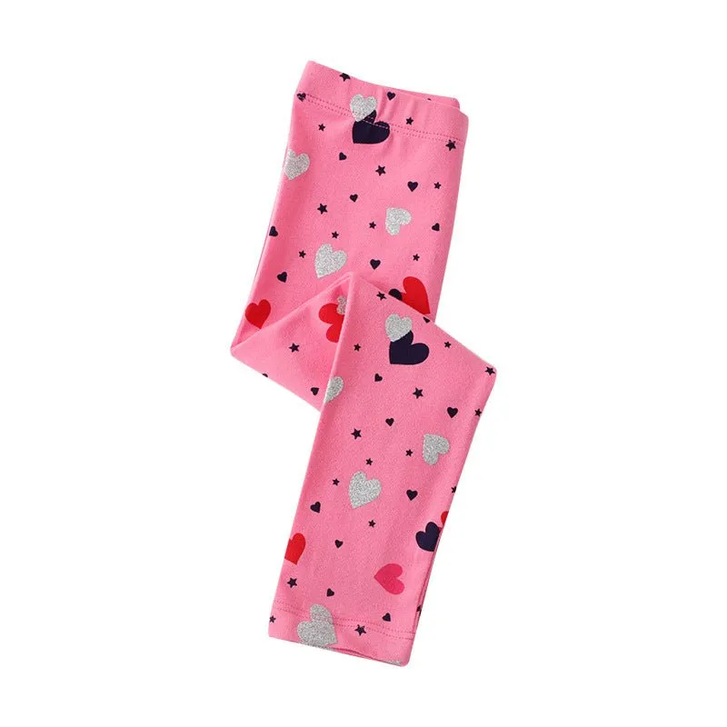 Toddler/Kid Girl Hearts   Polka Dots Pink Leggings