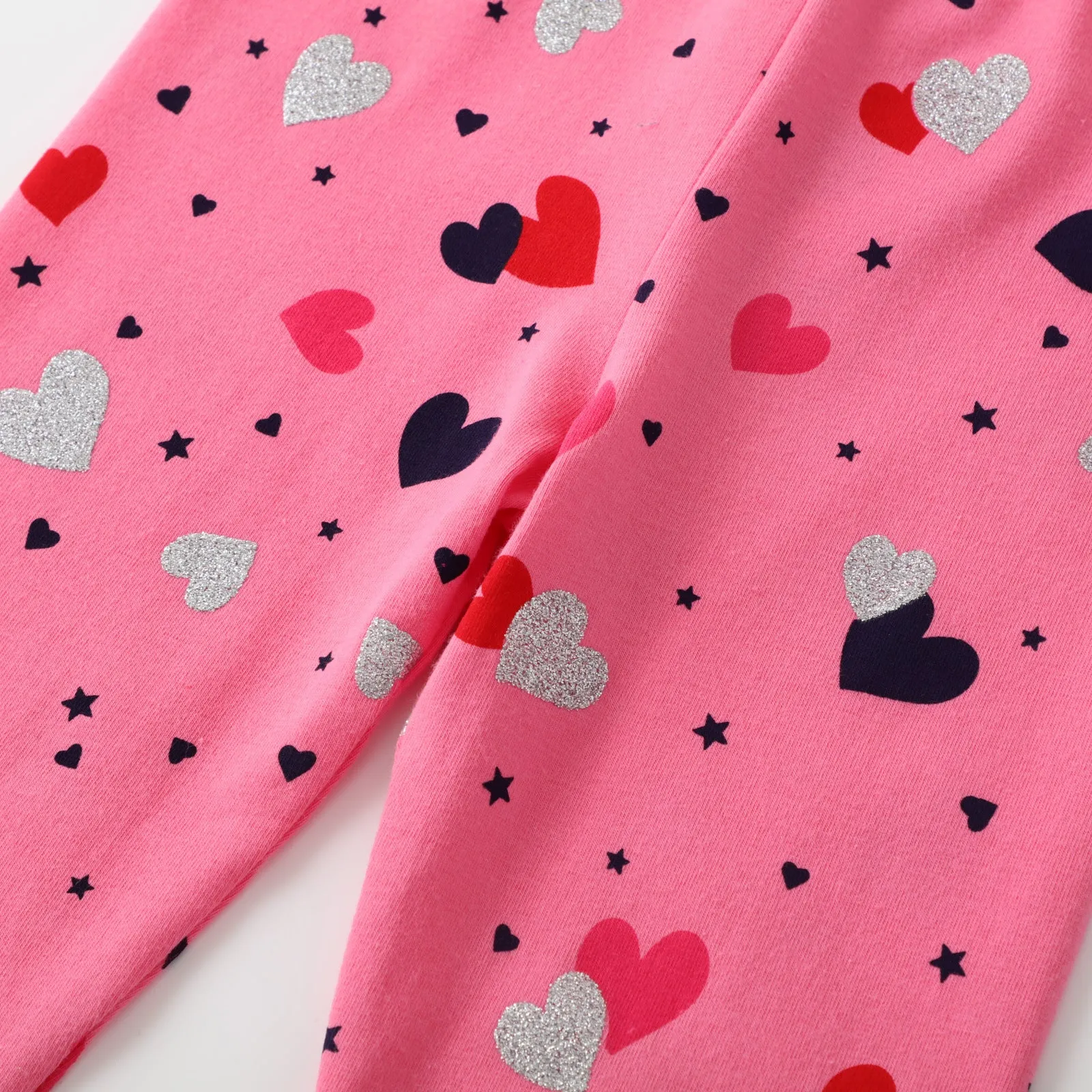 Toddler/Kid Girl Hearts   Polka Dots Pink Leggings