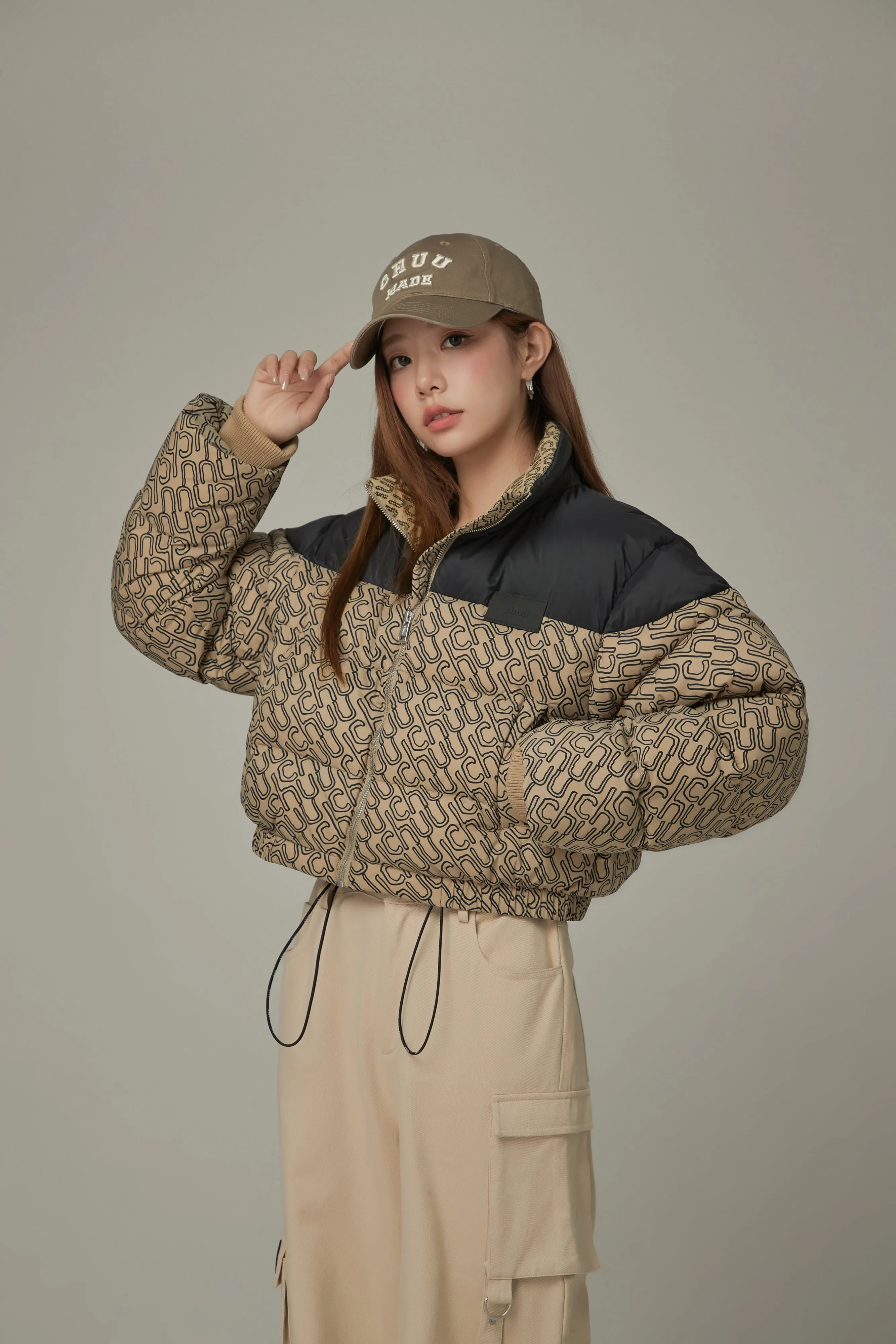 Two Toned Duck Down Padded Jacket