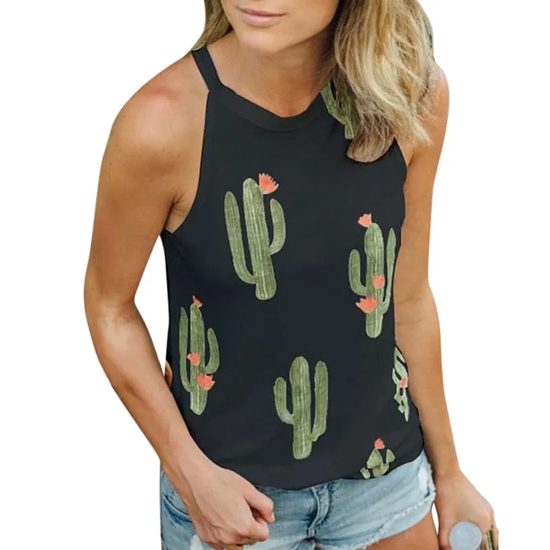 VenusFox Cactus Printed Tank Tops