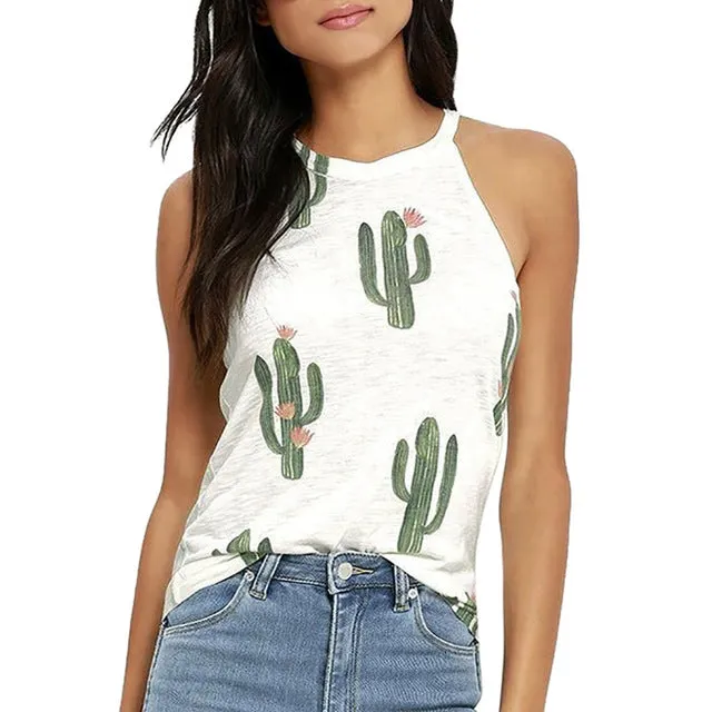 VenusFox Cactus Printed Tank Tops