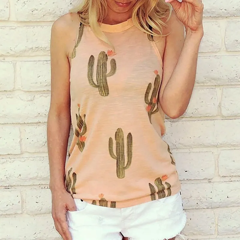 VenusFox Cactus Printed Tank Tops